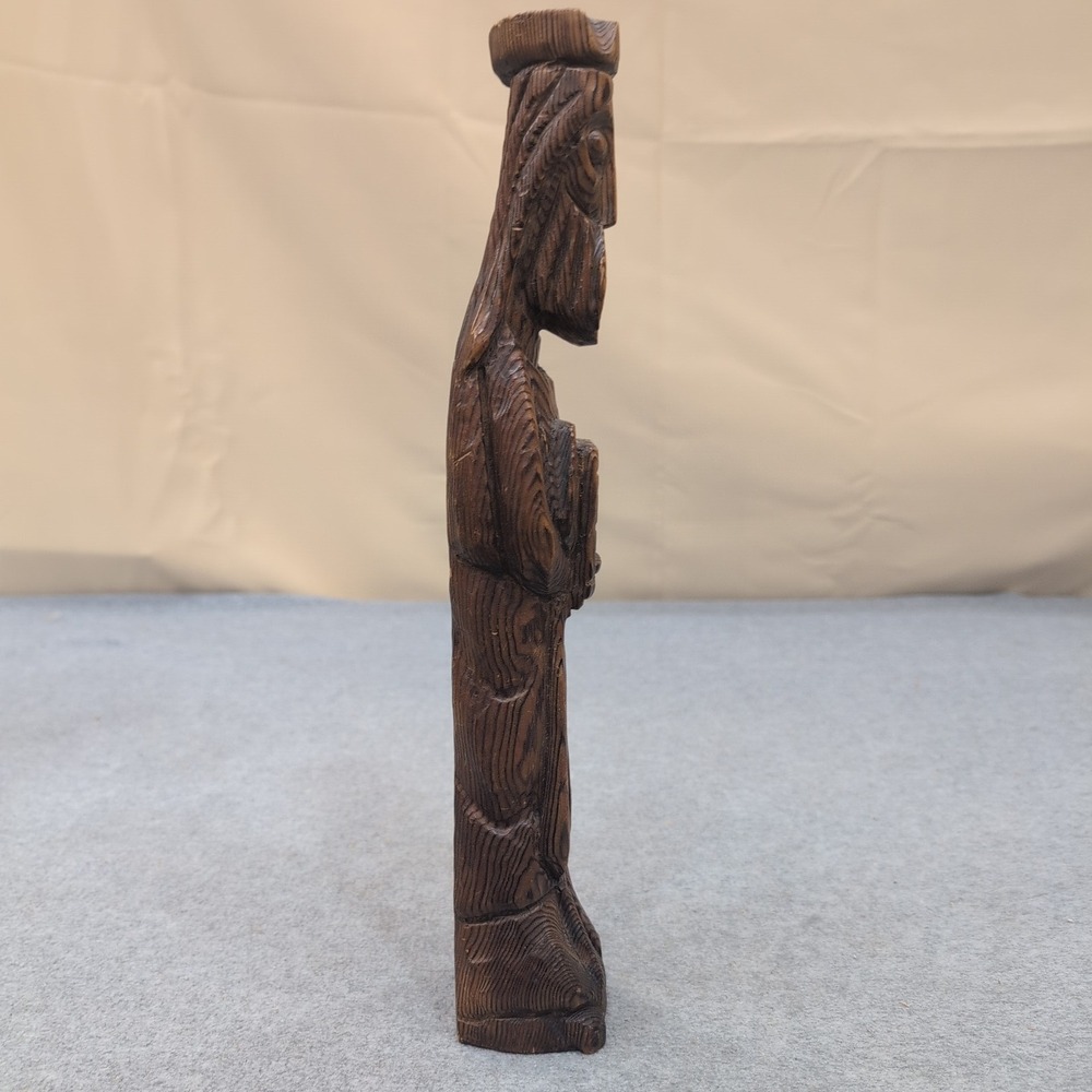 Vintage Hand Carved Wood Figurine Wise Man Prophet Religious Folk Art Sculpture - Picture 2 of 8